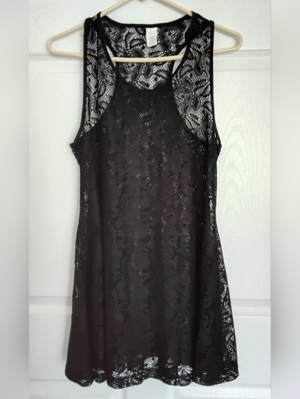 West Loop Black Lace Overlay Dress / Beach Cover Up